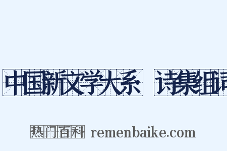 中国新文学大系·诗集组词是什么意思的图片